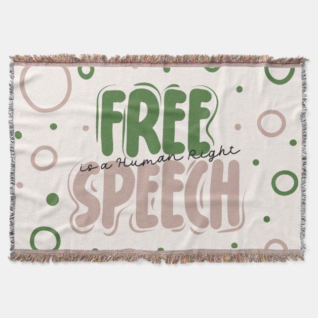Free Speech Is a Human Right Throw Blanket (Front)