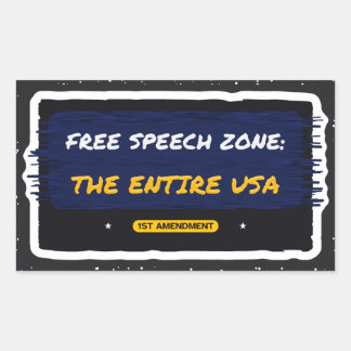 Free Speech Zone The Entire USA Brush Sticker