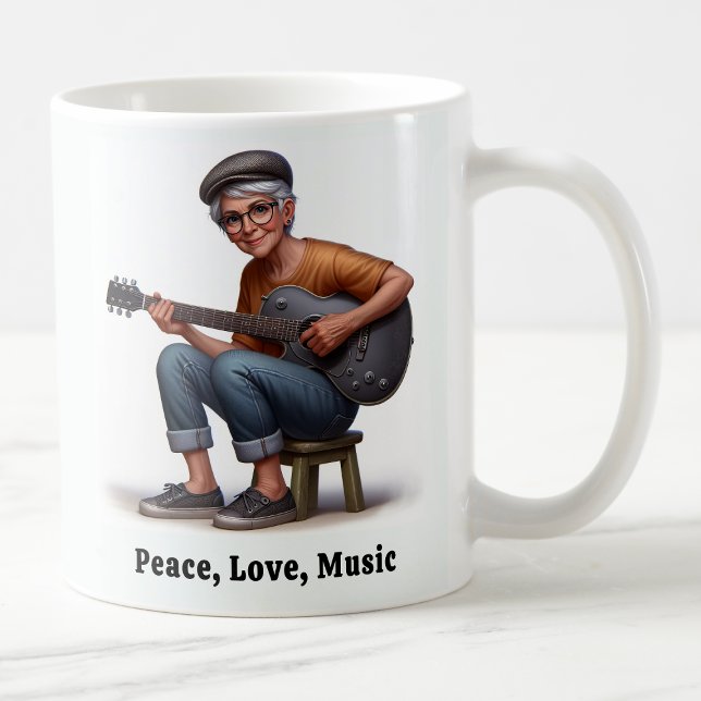 Free Spirated Senior Citizen Enjoying Life Coffee Mug (Creator Uploaded)