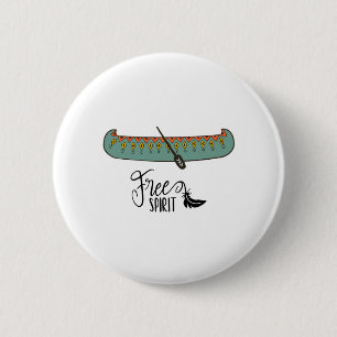 Free Spirit Canoe 6 Cm Round Badge
