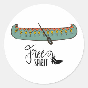 Free Spirit Canoe Classic Round Sticker