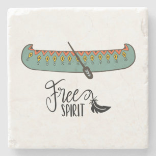 Free Spirit Canoe Stone Coaster