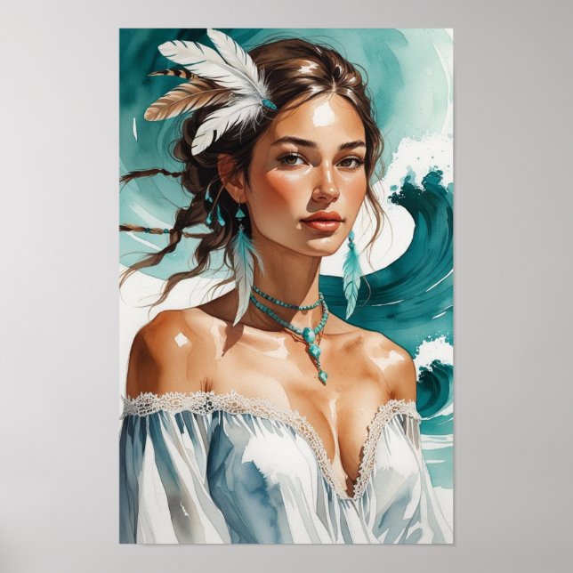 Free Spirit Coastal Woman Poster (Front)