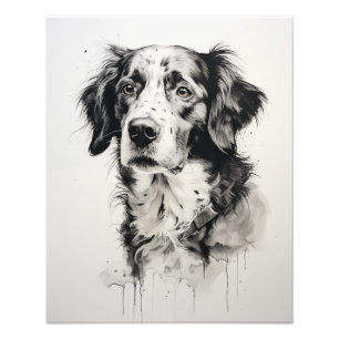 Free Spirit Dog Black and White Photo Print