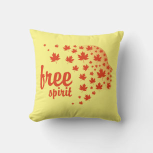 Free spirit face, autumn cushion
