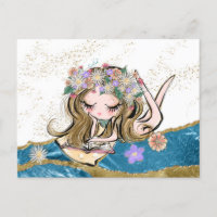 *~* Free Spirit Flower Child Reading Gold Blue