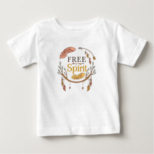Free Spirit Forest Style Branches Flowers Baby T-Shirt