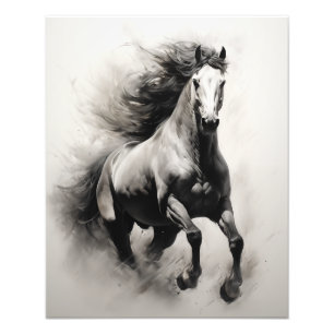 Free Spirit Horse Black and White Photo Print