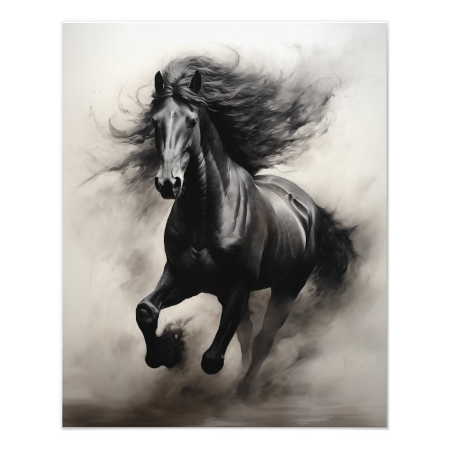 Free Spirit Horse Black and White Photo Print (Front)