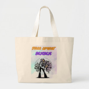 Free Spirit Mama: Embrace Your Inner Flower Child Large Tote Bag