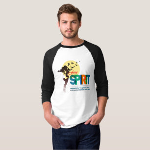 Free Spirit   Men 3/4 Sleeve Raglan T-Shirt