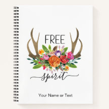 Free Spirit Modern Boho Chic Flowers Rose Antlers 