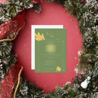 Free Spirit Olive Green Wedding Invitation