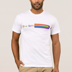 Free Spirit Rainbow Retro Stripe Graphic T-Shirt