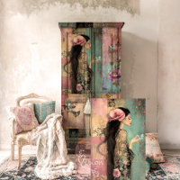 Free Spirit Whimsical Portrait, patchwork & floral