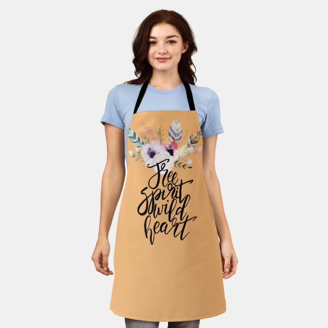 Free Spirit Wild Heart Boho Bouquet Apron (Worn)