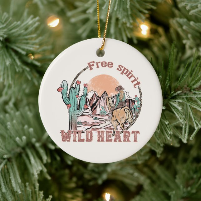 Free Spirit, Wild Heart | Western Country Ceramic Tree Decoration (Tree)