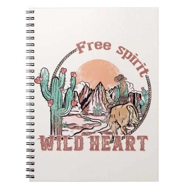 Free Spirit, Wild Heart | Western Country Notebook (Front)