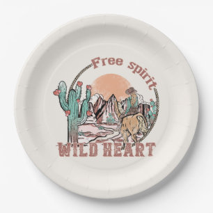 Free Spirit, Wild Heart Western Country Paper Plate