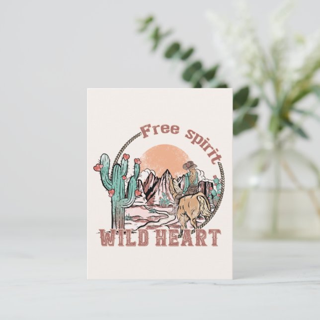 Free Spirit, Wild Heart | Western Country Postcard (Standing Front)