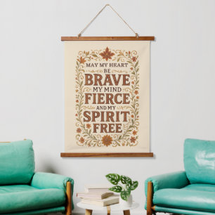 Free-Spirited Bohemian Affirmation Quote Art Hanging Tapestry