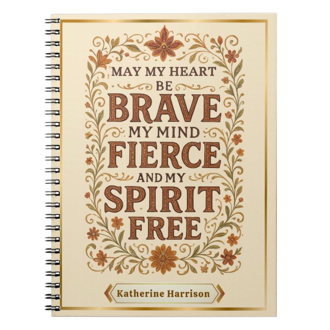 Free-Spirited Bohemian Affirmation Quote Art Notebook (Front)