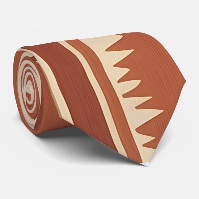 Free-Spirited Earth Tone Boho Neck Tie (Rolled)