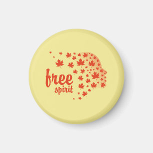 Free-spirited face, autumn magnet