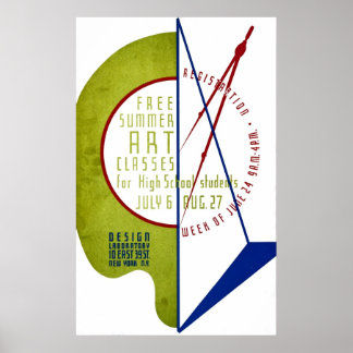 Free Summer Art Classes - WPA Poster -