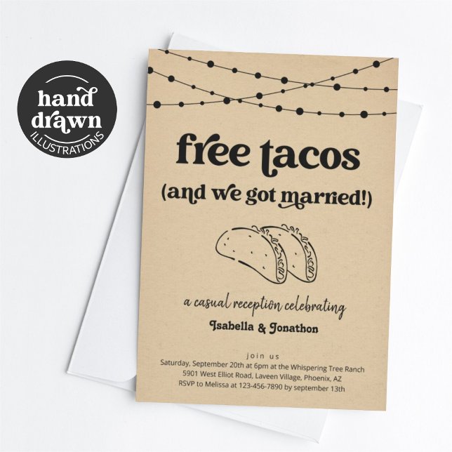 Free Tacos Funny Reception Only Invitation (Creator Uploaded)