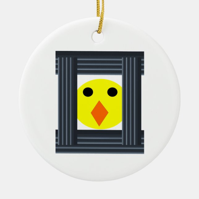 Free the Battery Hens Pendant Ceramic Tree Decoration (Front)