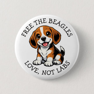 Free the Beagles, Love, Not Labs! 6 Cm Round Badge