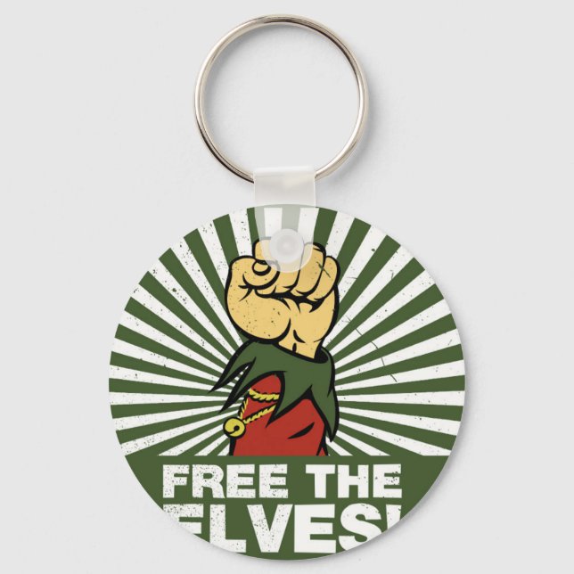 Free the elves! key ring (Front)