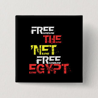 FREE THE 'NET FREE EGYPT 15 CM SQUARE BADGE