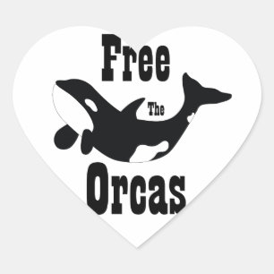 Free The Orcas Heart Sticker