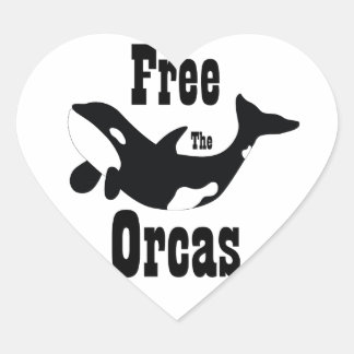 Free The Orcas Heart Sticker