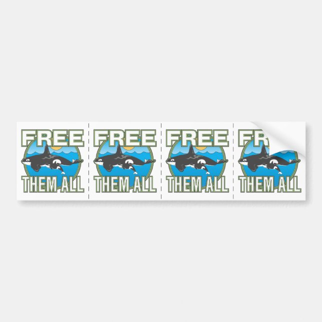 Free Them All (Whales) Bumper Sticker (Front)