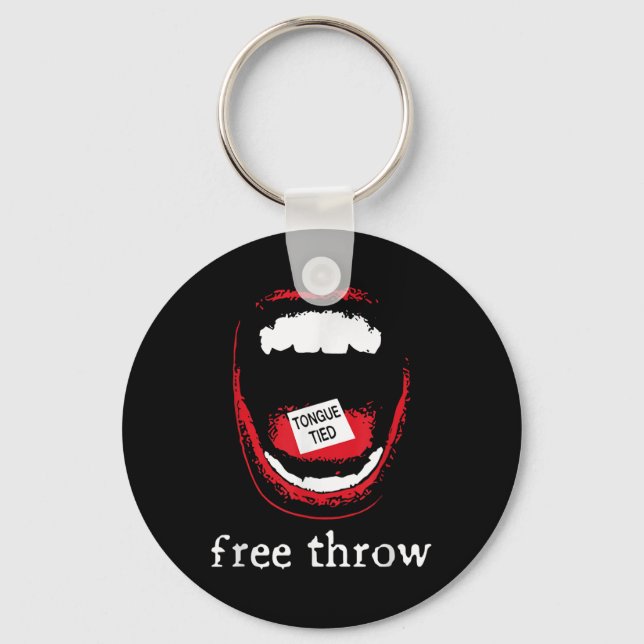 Free Throw Tongue Tied  Key Ring (Front)