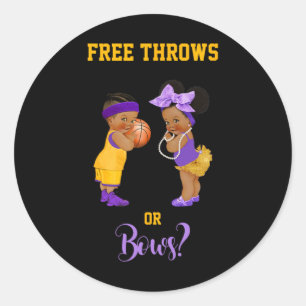 Free Throws or Bows Basketball Ba1 Classic Round Sticker