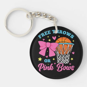Free Throws or Pink Bows Circle Acrylic Key Ring
