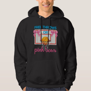 Free throws or Pink Bows gender reveal basketball  Hoodie
