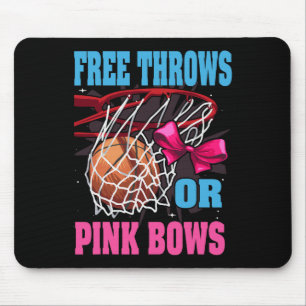 Free Throws Or Pink Bows  Gender Reveal Basketball Mouse Mat