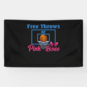 Free Throws or Pink Bows Gender Reveal Designs Banner