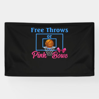 Free Throws or Pink Bows Gender Reveal Designs Banner