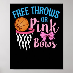 Free throws or Pink Bows Gender Reveal Poster