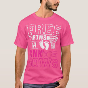 Free Throws Or Pink Bows Gender Reveal Pregnancy T-Shirt