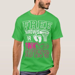 Free Throws Or Pink Bows Gender Reveal Pregnancy T T-Shirt
