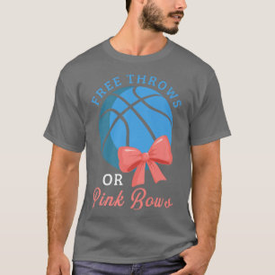 Free Throws Or Pink Bows Gender Reveal T-Shirt