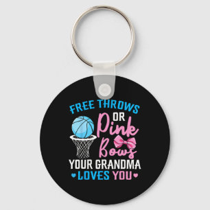 Free Throws or Pink Bows Grandma Loves You Gender Key Ring