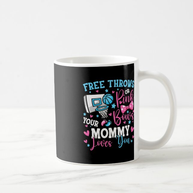 Free Throws or Pink Bows Mummy Loves You Cute Gend Coffee Mug (Right)